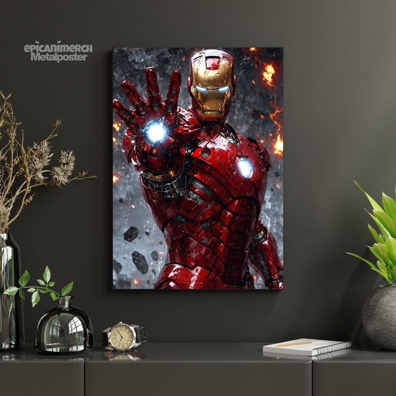 Iron Man Arc Reactor Blueprint Metal Print