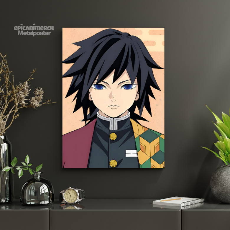 Demon Slayer – Giyu Tomioka “Silent Strength” Premium Metal Poster