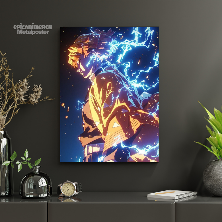 Demon Slayer – Zenitsu “Thunderclap Surge” Premium Metal Poster
