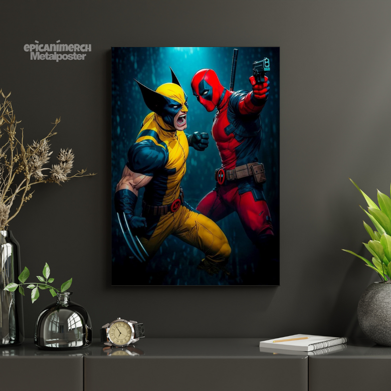 Deadpool & Wolverine Comic-Inspired Metal Poster
