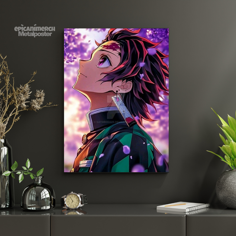 Demon Slayer – Tanjiro “Blossoms of Hope” Premium Metal Poster