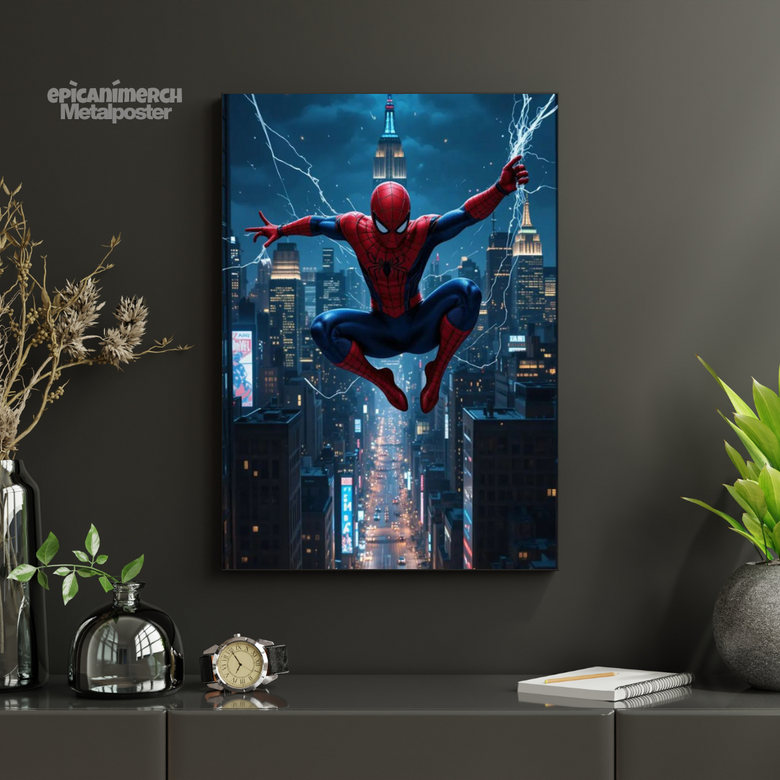 Bold Colors Spider-Man Comic Art Metal Poster