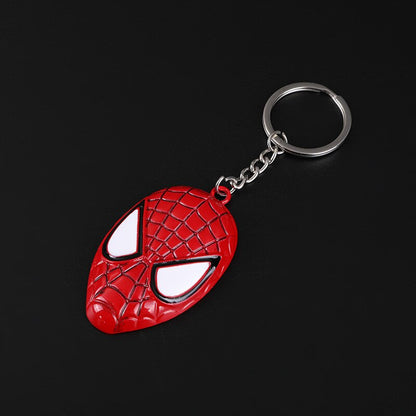 Spider man face metal keychain
