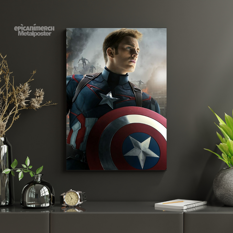 Steve Rogers Captain America Metal Wall Poster