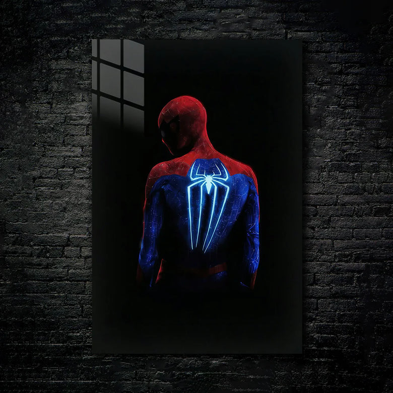 Spider-Man: Shadow Glow Edition – Neon Back Emblem Metal Print