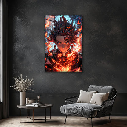 Tanjiro Kamado: Breath of Determination - Metal Print Poster"