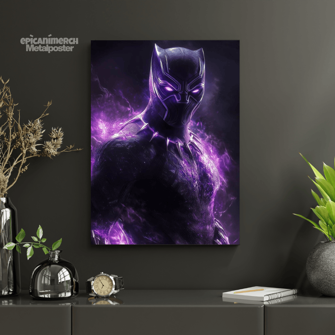 Black Panther Metal Wall Art Poster – Premium Marvel Superhero Home Décor
