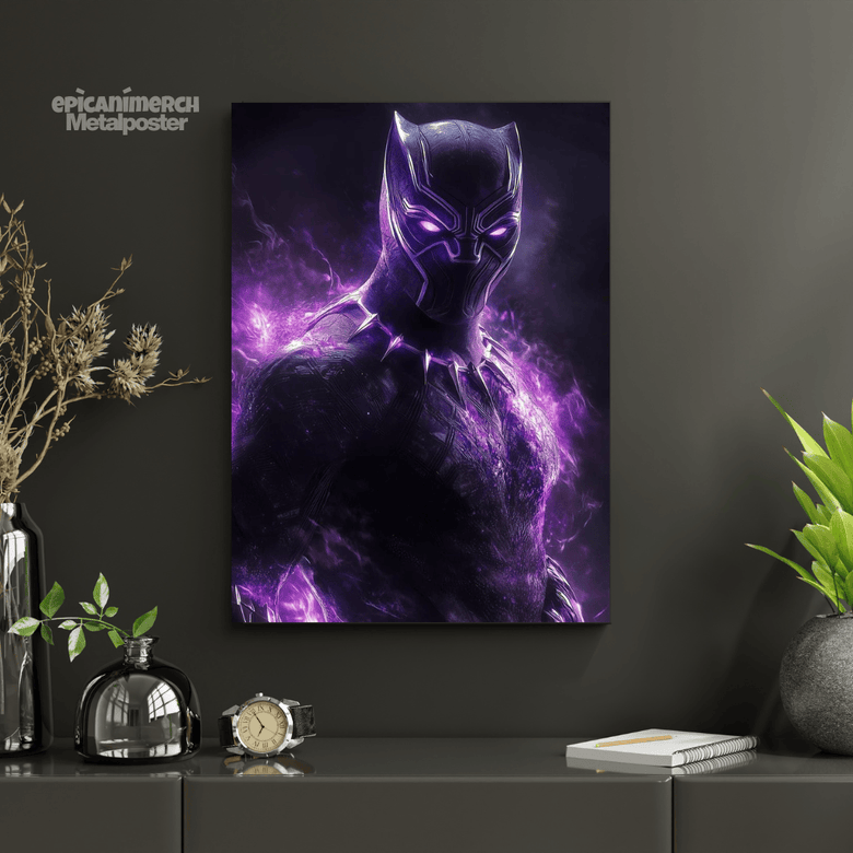 Black Panther Metal Wall Art Poster – Premium Marvel Superhero Home Décor