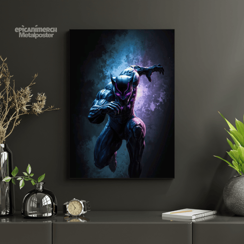 Black Panther Metal Poster: Wakanda Forever Cinematic Art