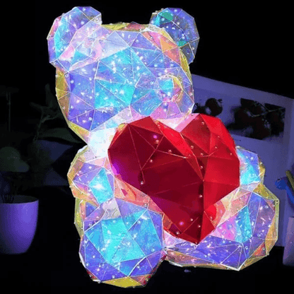 Gorgeous Shining Crystal LED Teddy Bear Holding a Red Heart